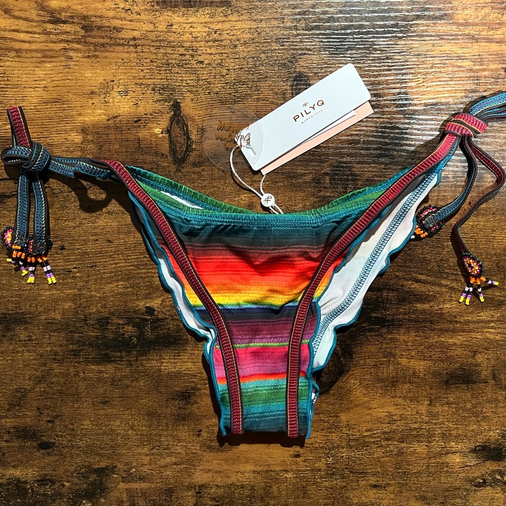 PILY Q Stripe Lettuce Swimsuit Bottom
